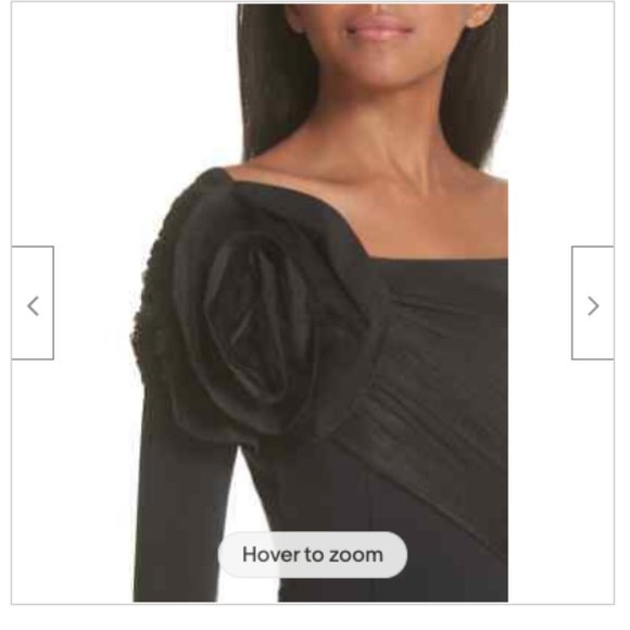 chiara boni la petite robe ALTYN TAFFETA ROSE COCKTAIL BLACK DRESS 40 IT/ 4 US - Picture 4 of 5